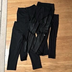 Alo Spanx Zella leggings- four pairs size XS and S full length and cropped black
